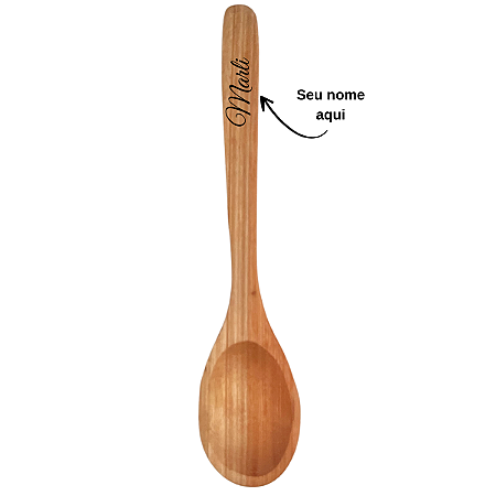 Colher De Pau Arroz Polenta e Molhos Personalizada