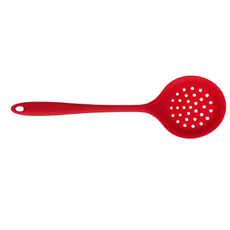 Escumadeira De Silicone 31,5cm Vermelha