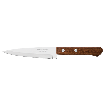 Faca Peixeira e Cozinha Tramontina Dynamic com Lâmina de Aço Inox e Cabo de Madeira Natural 5"