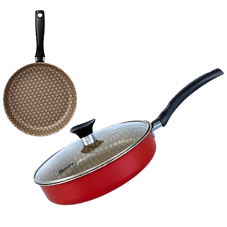 Frigideira Antiaderente Starflon 22cm Tramontina Com Tampa Vidro
