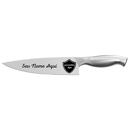 Faca Com Nome Time Logo Chef Tramontina Personalizada Sublime em Aço Inox 8
