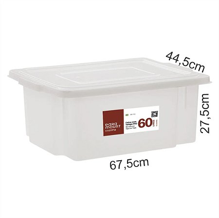 Caixa Plastica Organizadora Branca 60L  PARAMOUNT