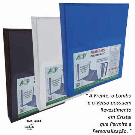 Fichario 4 Argolas A4 255x315x40mm - ACP 3344