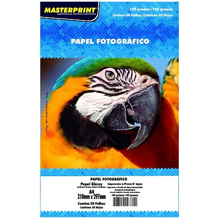 Papel Fotografico Brilhante A4 180g c/ 50 Fls - MASTERPRINT