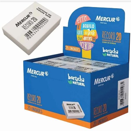 Borracha Branca Escolar 20 c/ 20 un. - MERCUR