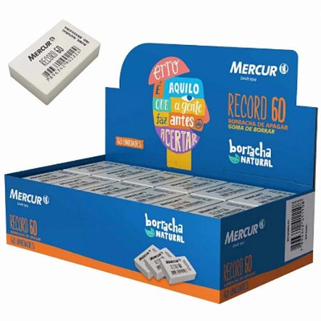 Borracha Branca Escolar 60 c/ 60 un. - MERCUR