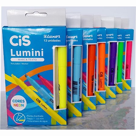 Marca Texto Cores Neon c/ 12 un. - CIS Lumini