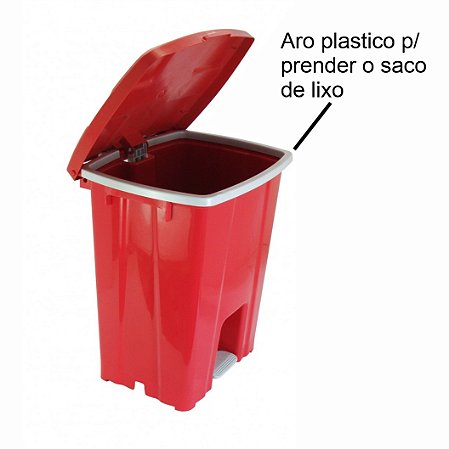 Lixeira Plastica Quadrada c/ Pedal 30L - JSN P30