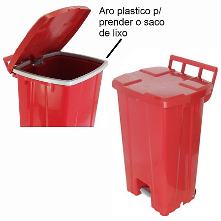 Lixeira Plastica Quadrada c/ Pedal 100L - JSN P100S