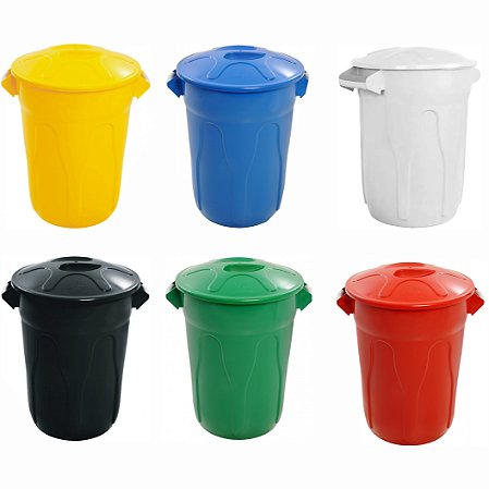 Lixeira Plastica Redonda c/ Tampa 40L - JSN CR40
