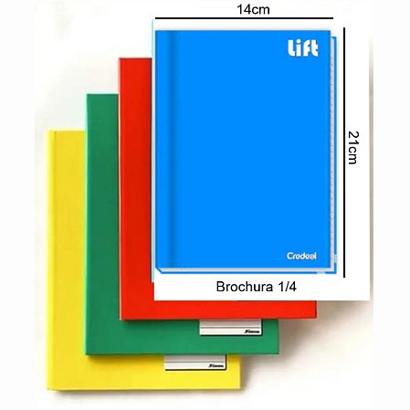 Caderno Brochura 1/4 Capa Dura 96 Folhas