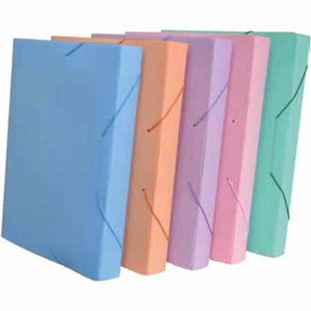 Pasta Aba e Elastico Plastica Oficio Cores Pastel - ACP