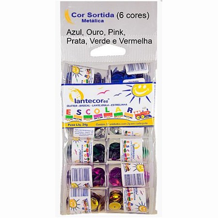 Lantejoula de PVC Metalico Sortido 12 Potes de 3g - LANTECOR