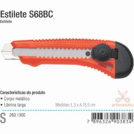 Estilete Largo (18mm) Emborrachado - CIS