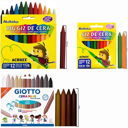 Giz de Cera 12 Cores