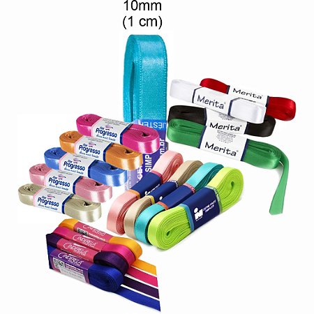 Fita de Cetim Face Simples 10mm (1cm) c/ 10 Metros