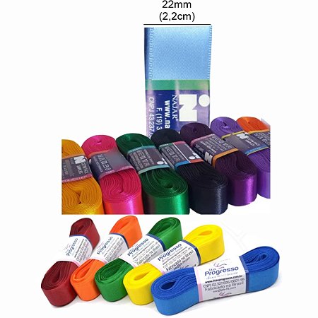 Fita de Cetim Face Simples 22mm (2,2cm) c/ 10 Metros