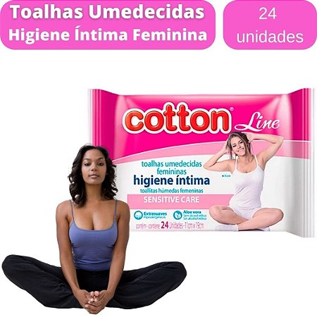 Lenço Umedecido Higiene Intima c/ 24 Un - COTTON LINE