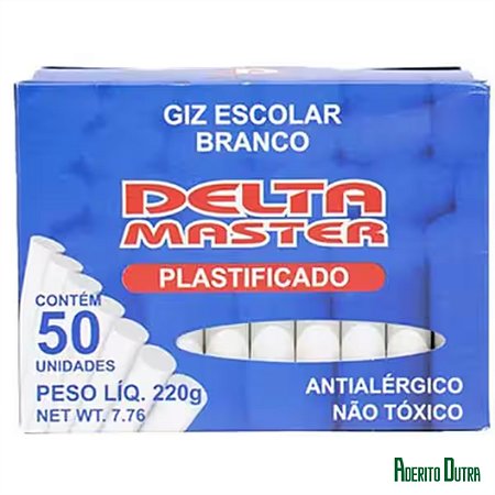 Giz Escolar Plastificado Branco c/ 50 un. - DELTA