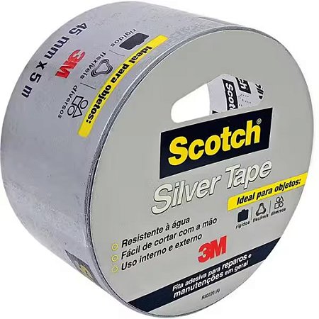 Fita Adesiva Silver Tape Cinza 45mmx5m - SCOTCH 3M