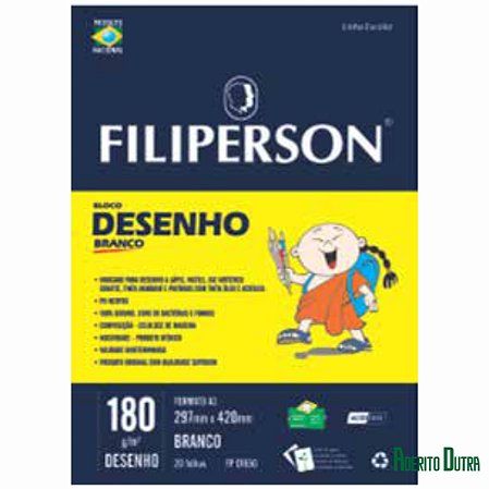 Papel de Desenho A3 180g c/ 20 Folhas - Filipaper