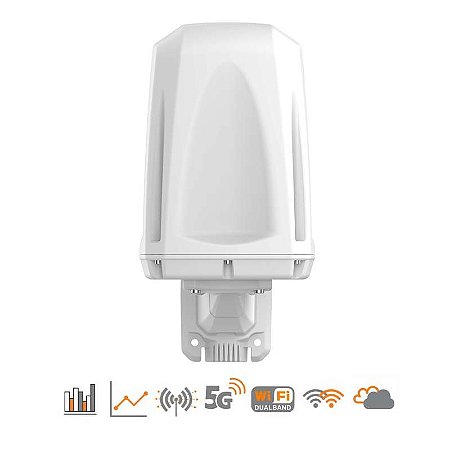 Antena EPNT-4 polarizada-X, omnidireccional, 5G/LTE y Wifi, 2x5G-LTE MIMO 3.8dBi, 2XWifi 5dBi