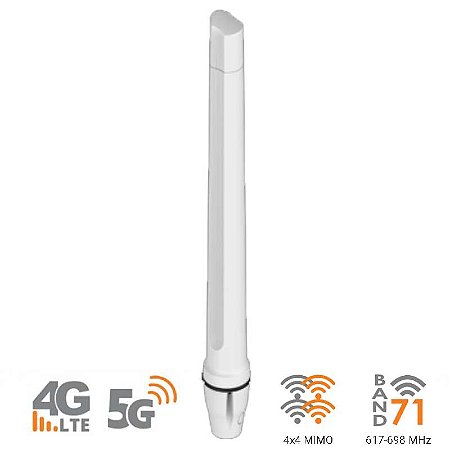 Antena marina costera LTE/MIMO (4x4), 4G/5G, 617–3800 MHz, 4dBi