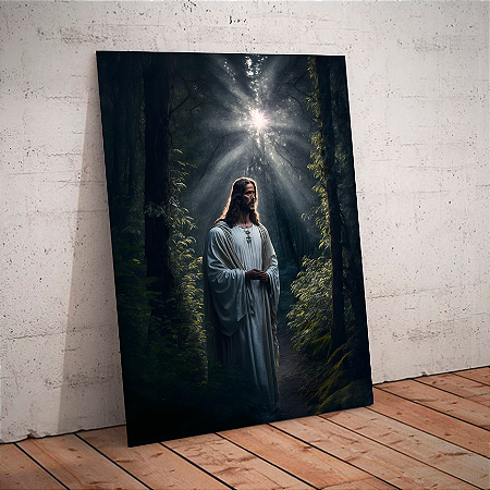 Quadro decorativo - Jesus no meio da floresta