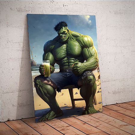 Quadro decorativo - Hulk na praia