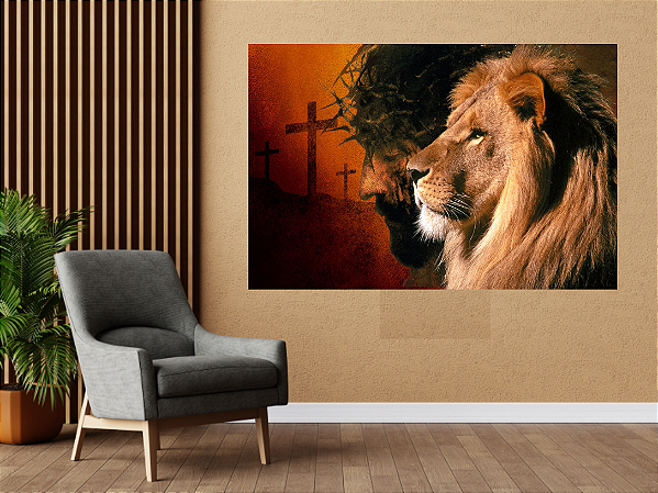 Quadro decorativo - Jesus e leão de Juda