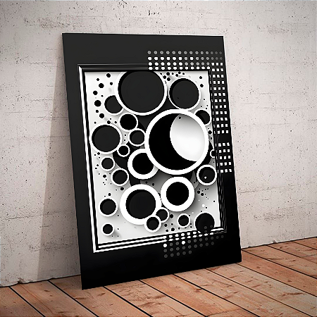 Quadro decorativo - Arte abstrata minimalista preto e branco