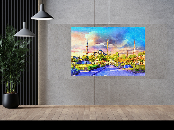 Quadro decorativo - Pintura Mesquita Azul em Istambul