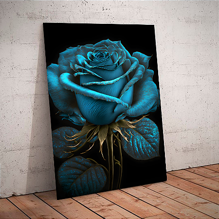 Quadro decorativo - Flor rosa azul