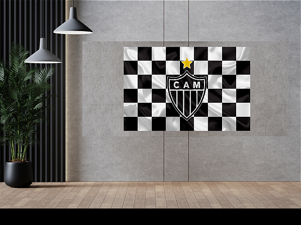 Quadro decorativo - Brasão Atlético Mineiro estilo backdrop