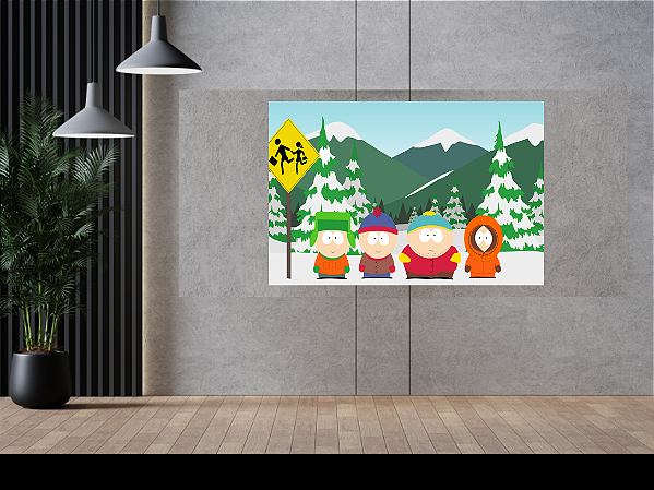 Quadro decorativo - Personagens South Park em frente a ponto