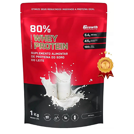 Whey Protein Concentrado sabor natural em sachê de 1kg