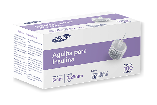 Agulha Para Insulina 5mmx0,25mm  Cx 100 - Cepalab
