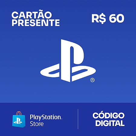 R$60 PlayStation Store - Cartão Presente Digital [Exclusivo Brasil] - Rewin Games