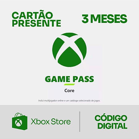 Xbox Game Pass Core 3 Meses - Cartão Presente - Rewin Games