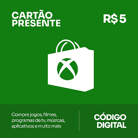 R$ 5 Xbox - Cartão Presente - Rewin Games