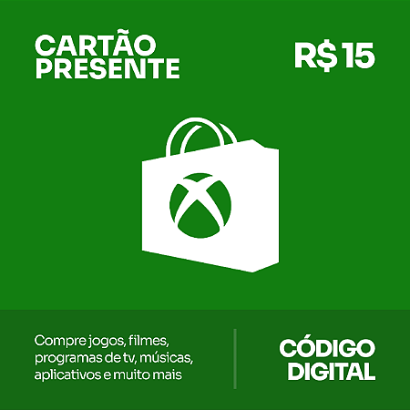 R$ 15 Xbox - Cartão Presente - Rewin Games