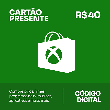 R$ 40 Xbox - Cartão Presente - Rewin Games