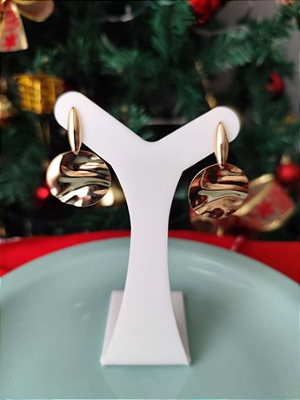 BRINCO OVAL + PLACA REDONDA ORGÂNICA PEND