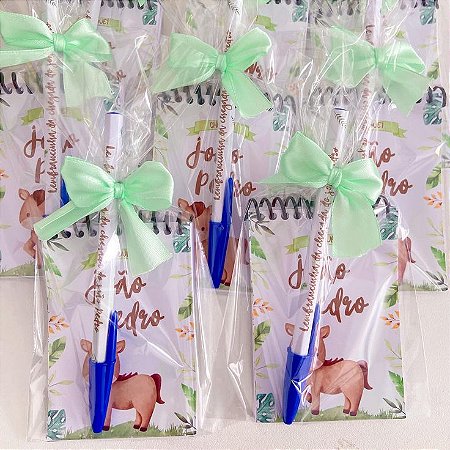 100 kits Bloquinho + Caneta Personalizada