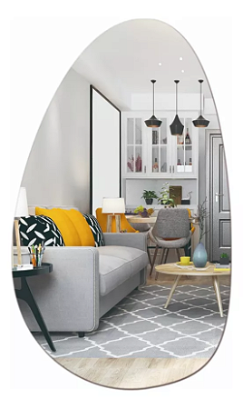 Espelho 100x70 Grande Decorativo Orgânico Com Bordas Lapidadas