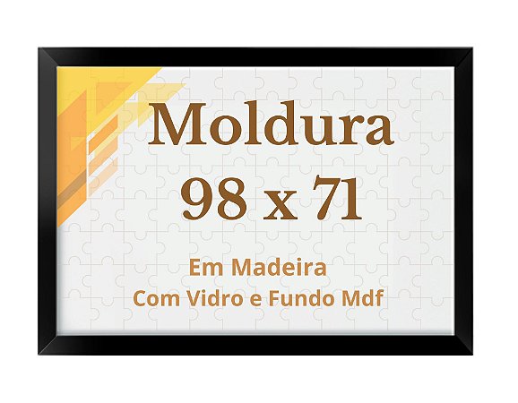 Moldura 98x71 Quebra Cabeça 2000 Peças Com Vidro
