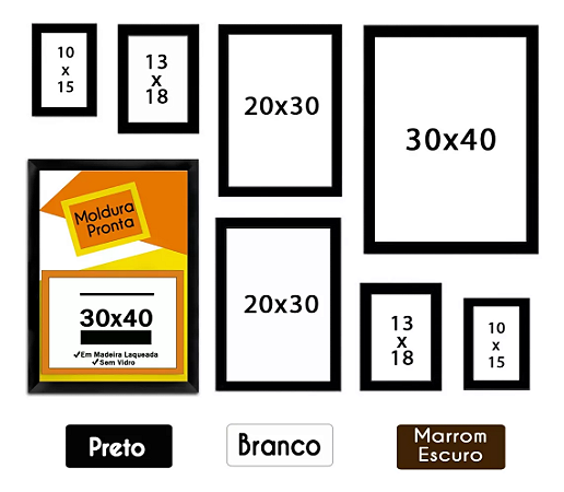 Kit 8 Molduras Com Vidro Madeiras Painel