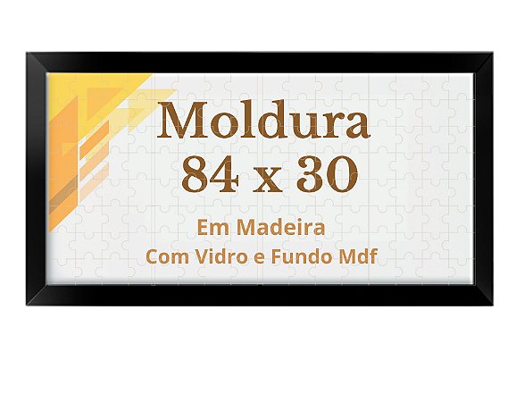 Quadro 30x84 P/quebra Cabeça 756 Peças Panoramico Com Vidro