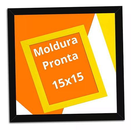 Quadro 15x15 Moldura Parede Em Madeira Com Vidro