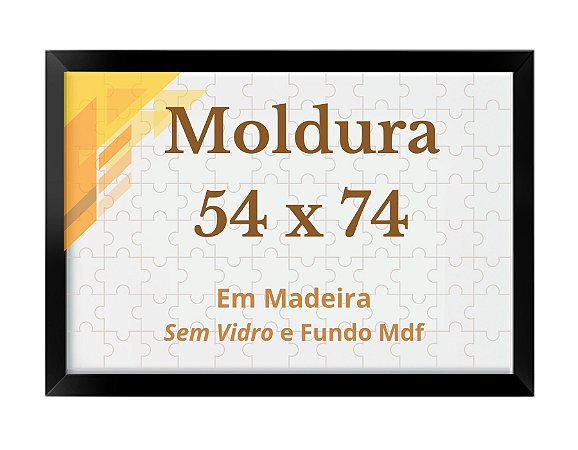 Moldura 54x74 Quebra Cabeça Puzzle 1000 Peças 74x54 Sem Vidro